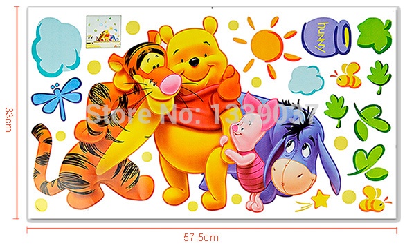 Popular PVC Cartoon Tigers and Bear Wall Sticker Wall Mural Home Decor Room Decor Kids Room #005 6351