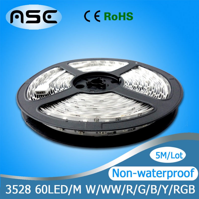 Hot Selling 12V 3528 SMD Non-Waterproof led Flexible Strip Light 30LEDs/M 5m/roll 1roll/lot Free Shipping
