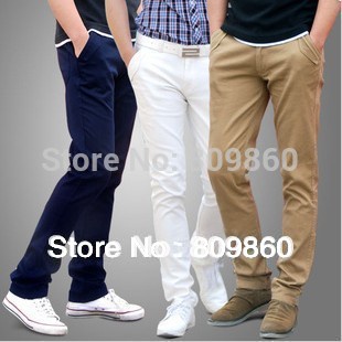 Men casual pants Korean fashion casual 100% cotton Trousers / size 29-35 / 11 colors free shipping