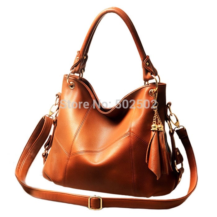 2013 Fashion Genuine Leather Bag Cowhide Women's Tassel Bag Shoulder Bag Vintage Handbag 3 Colors Gift