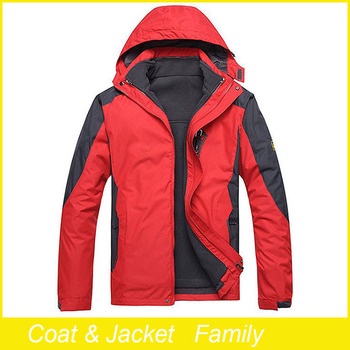 Free shipping new 2013 Winter  2 in 1 Famous Brand Outdoor Sports Jacket  Men Waterproof Windproof And Breathable