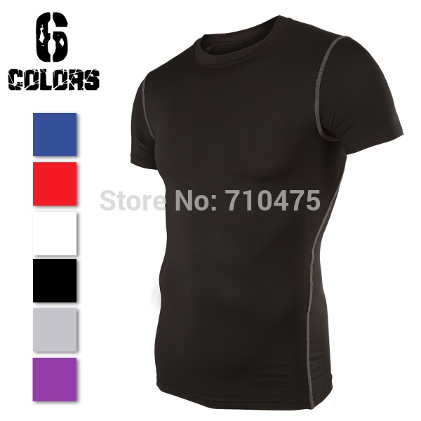 Size S-XXL Men Sport Compression Base Layers Under Tops Shirts Skins Gear Wear Sports Thermal Tees Tops High Flexibility 9262