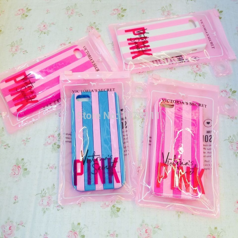 New 2014 Victoria/'s Secret PINK Luxe Soft Silicone Stripe Rubber Case Cover skin For iphone 4 4g 4s/5 5g 5s