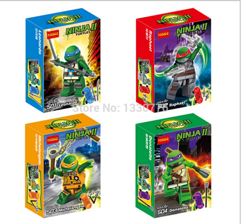 Teenage Mutant Ninja Turtles Minifigure 6pcs/lot and 4pcs/lot Building Blocks Sets Figure DIY Bricks Toys For Children