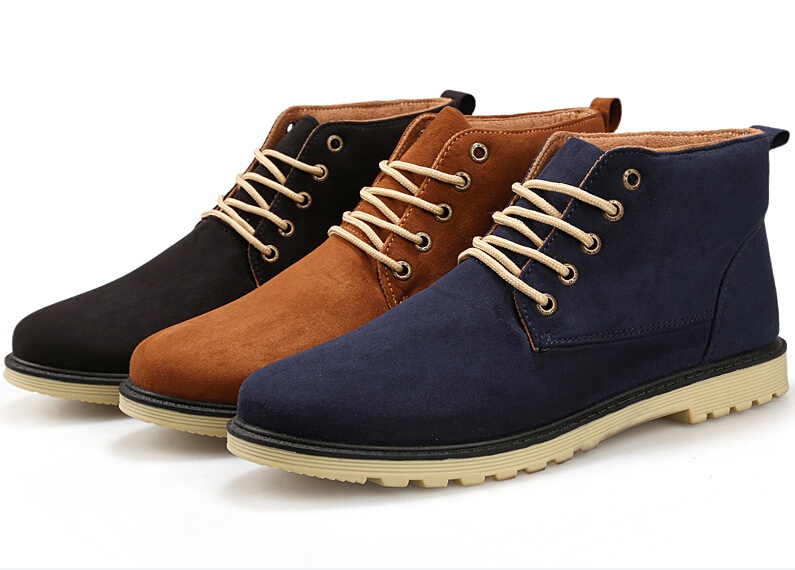 New 2014 PU Leather Men Boots Fashion Warm Cotton Brand ankle boots Shoes men for Spring Autumn Winter shoe