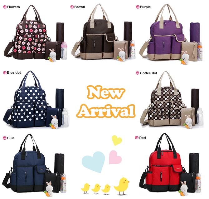 Colorland baby diaper bag Large capacity Nylon changing bags Nylon maternity mommy nappy baby travel bag bolsa maternidade BP048