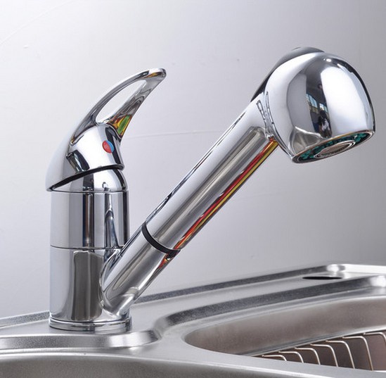 8401/4 Fashion Polished Chrome Finished Pull Out Spout bathroom basin Kitchen Sink Mixer Tap Faucet