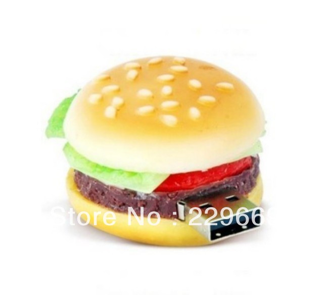New Cartoon hamburger usb 2.0 memory flash stick pen thumbdrive, usb flash drive, HongKong Free Shipping, wholesale product