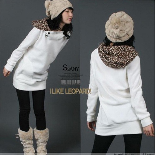 2014 New Woman Winter Clothes Women Sweatshirts Hoodies Leopard Pullovers Top Outerwear Sportswear Coats Moleton Feminino Roupas