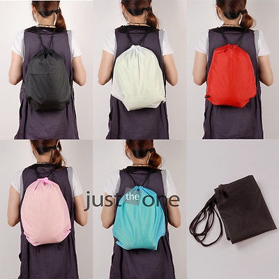 Unisex Nylon Drawstring Bag Book Sport Shoe Clothes Travel Outdoor Backpack New