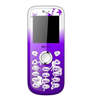 Free shipping 1pcs  purple  Mini cell phone double card double stay