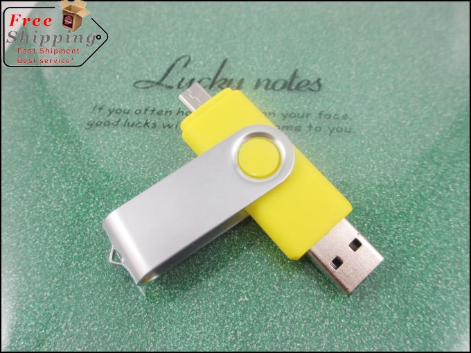 New 2014 Swivel 64GB Dual Micro USB Flash Drive Pen Drive OTG external storage Pendrive Smart Phone Memory Card Stick MicroData