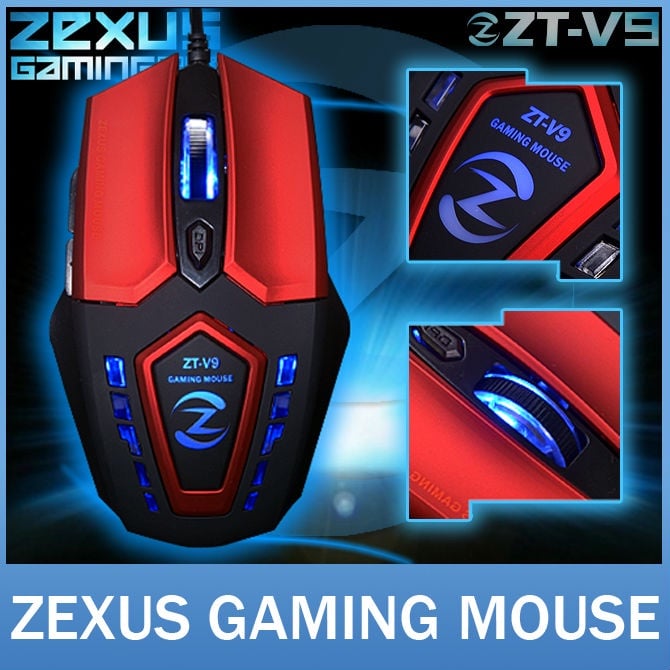 ZT-V9 Original Brand 2400 DPI 6D Optical Gaming Mouse Cool Design Professional USB Wired Game Mice For Computer Peripherals