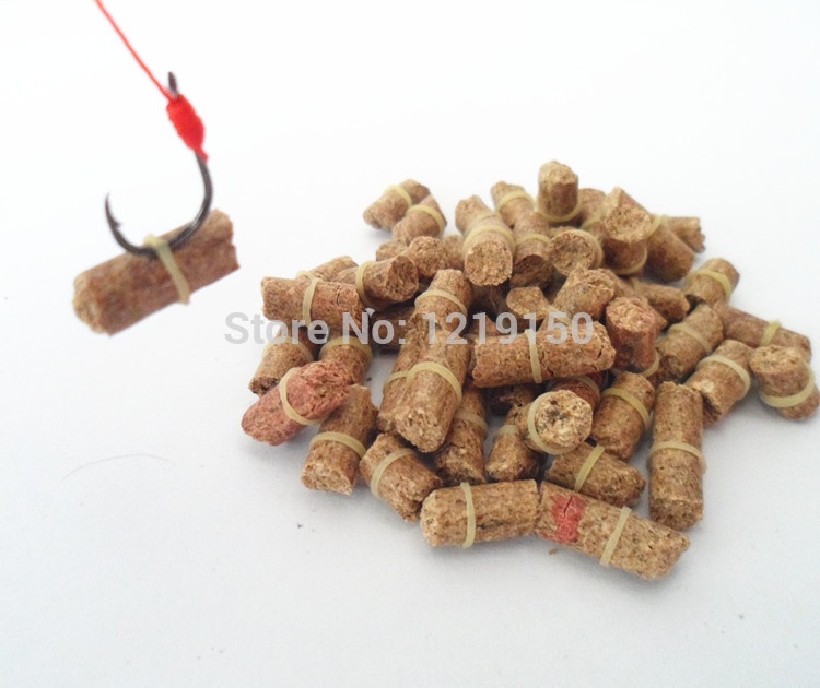 Freeshipping 100pcs Yellow Carp smell lure grass carp bait formula insect elastic particle rods suit particle bait fishing