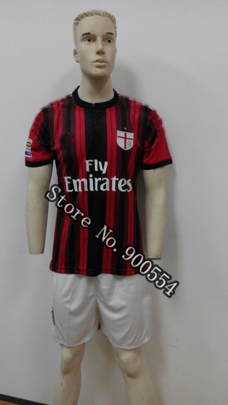 14/15 AC milan home Soccer Football sets (football shirts and shorts)  to customize