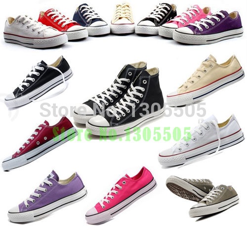 All Colors Canvas shoes low&high; style classic star Canvas Shoes,Lace up women&men; Sneakers,lovers shoes Free Shipping DropShip