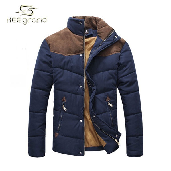 2014 New Arrival Men's Casual Warm Coat Spliced Fashion Cotton-padded Coat Free Shipping MWM169