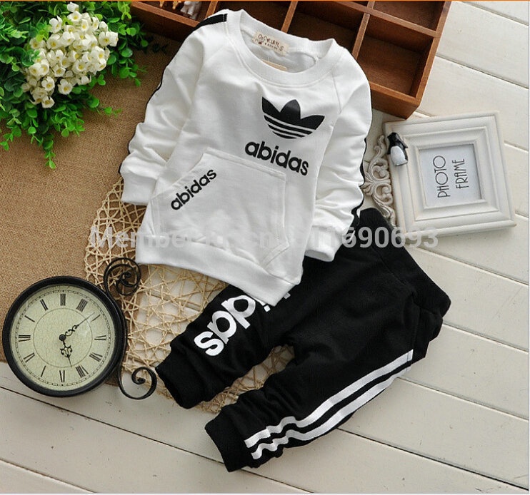NEW Spring Autumn KIDS 0-3years Sport suit set long sleeve children baby boy girl T shirt+kids pants clothing 2pcs clothes sets