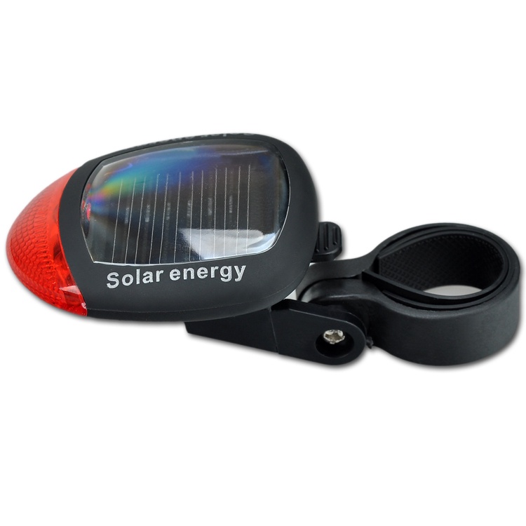 HOT! 2 LED 3 Modes Bright Solar Energy Power Bike Mountain Bicycle Red LED Tail Rear Light Outdoor Sports Cycling Lamp