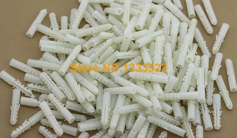 50 pcs/lot M6 x 30 Bulge stopper anchor wall plug tubes plastic expansion pipe screw self-tapping screws stopper tube