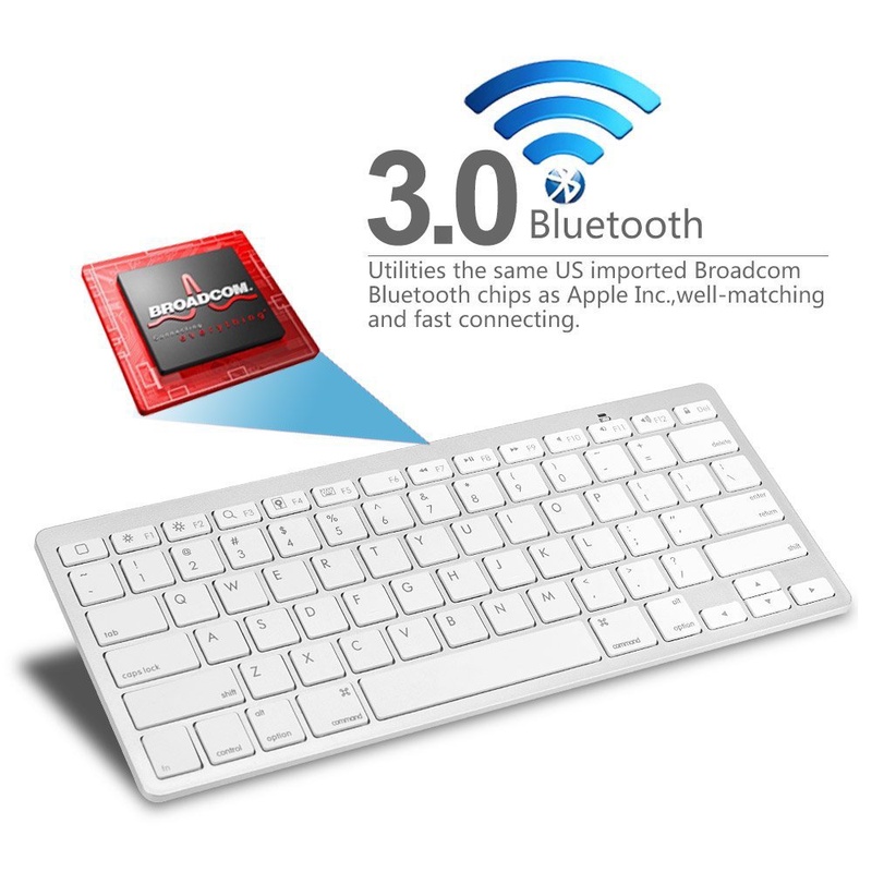 Free Shipping Ultra-slim Wireless Keyboard Bluetooth 3.0 for Apple iPad & iPhone Series,Mac Book, Samsung Phones and Tablets
