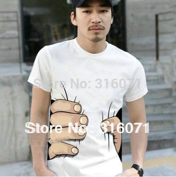 Free Shipping NEW MAN SHORT SLEEVE Personalized &Creative; 100% Cotton T-Shirt Summer Tees