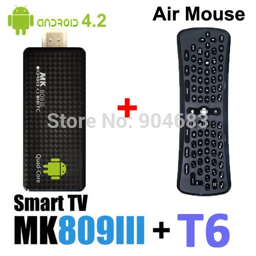 MK809 III Android TV BOX bluetooth Quad Core MINI PC computer TV Dongle 2GB/ 8GB 1.8GHz + 2.4GHz Air fly mouse keyboard remote