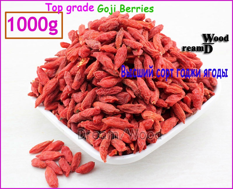 1000g Top Grade Goji Berries Organic Dried Wolfberry Ning Xia Small Goji Berry 1KG(2.2LB) Chinese Lycii Herbal Tea