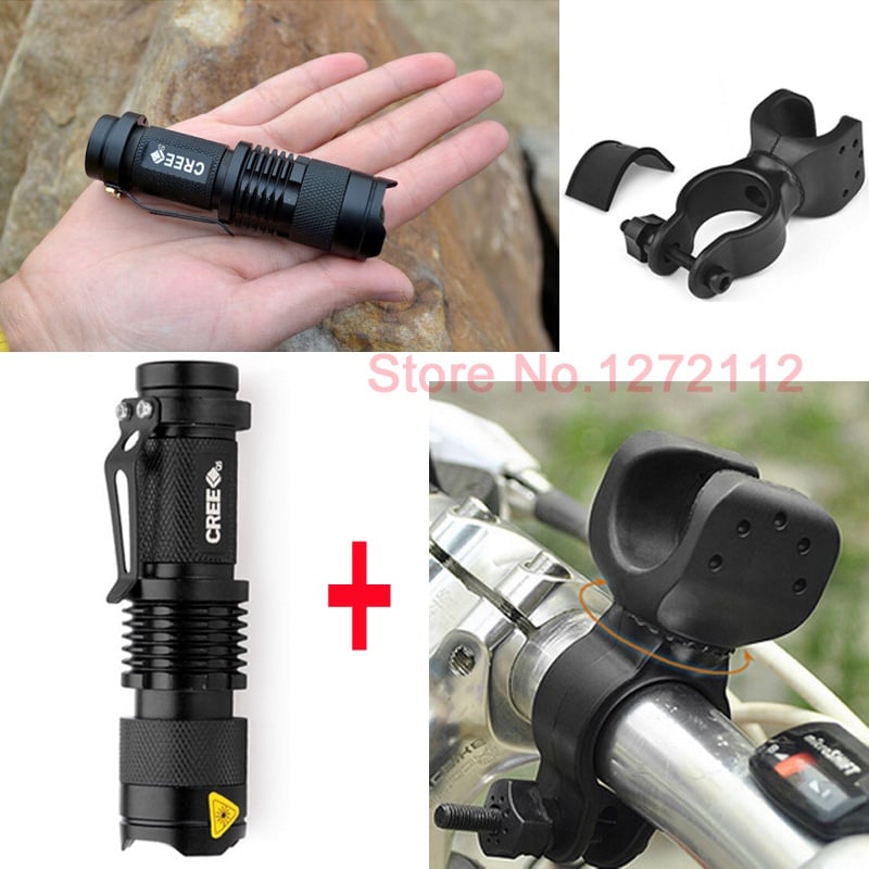 For camp bracket outdoor fun & sports mountain bike bicycle light CREE Q5 LED flashlight Torch 2000 Lumens Zoomable Spotlight