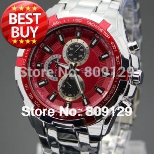 CURREN 8023 Men fashion Watches Stainless Steel Brand boys Wristwatches Man Fashions Clock Analog Quartz Dress Men's Watch (red)