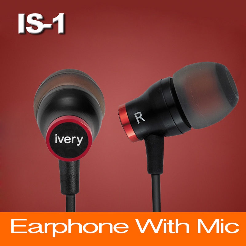 New Brand IS-1 In Ear Earphone Headphone With Mic For IPhone/Samsung/MP3 Professional Music Earphones Noise Canceling Earbuds