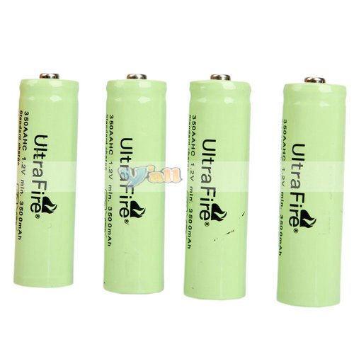 4Pcs/Set UltraFire AA Rechargeable Battery 1.2V 3500mAh Rechargeable Ni-MH Battery Free Shipping