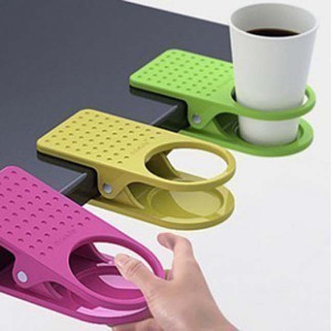 Office Table Desk Drink Coffee Cup Holder Clip Drinklip 3pcs/lot (Random Color)