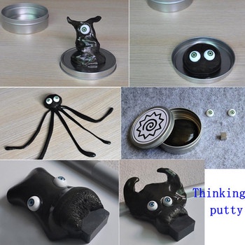 Super Magnetic Bouncing Silly Putty Handgum Toy Thinking Putty Silly Handgum with Cube Magnet and Monster Eyes