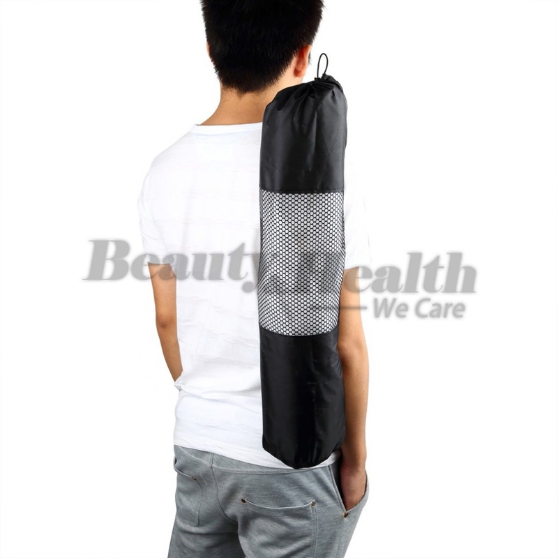 NewHot sell popular Portable Yoga Mat Bag Polyester Nylon Mesh black backpack for women men health beautity sports free shipping