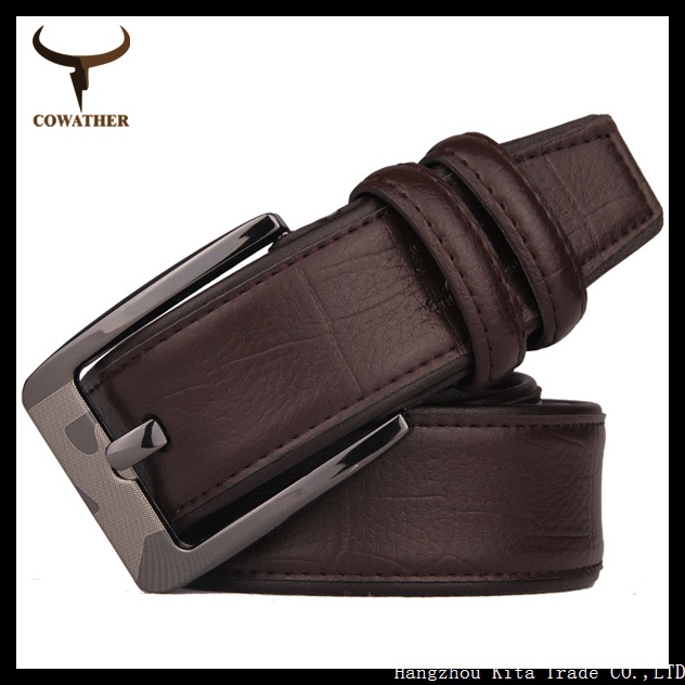 100% good quality pin buckle mens brand belt top cowhide real genuine leather belts for men free ship cintos  Z023