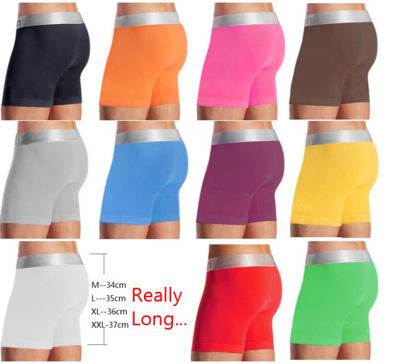 11 colors Men Long Boxers (C2091) 5pcs/lot men's boxer shorts Wholesle Underwear Beach Short Retail Packing bag free shipping