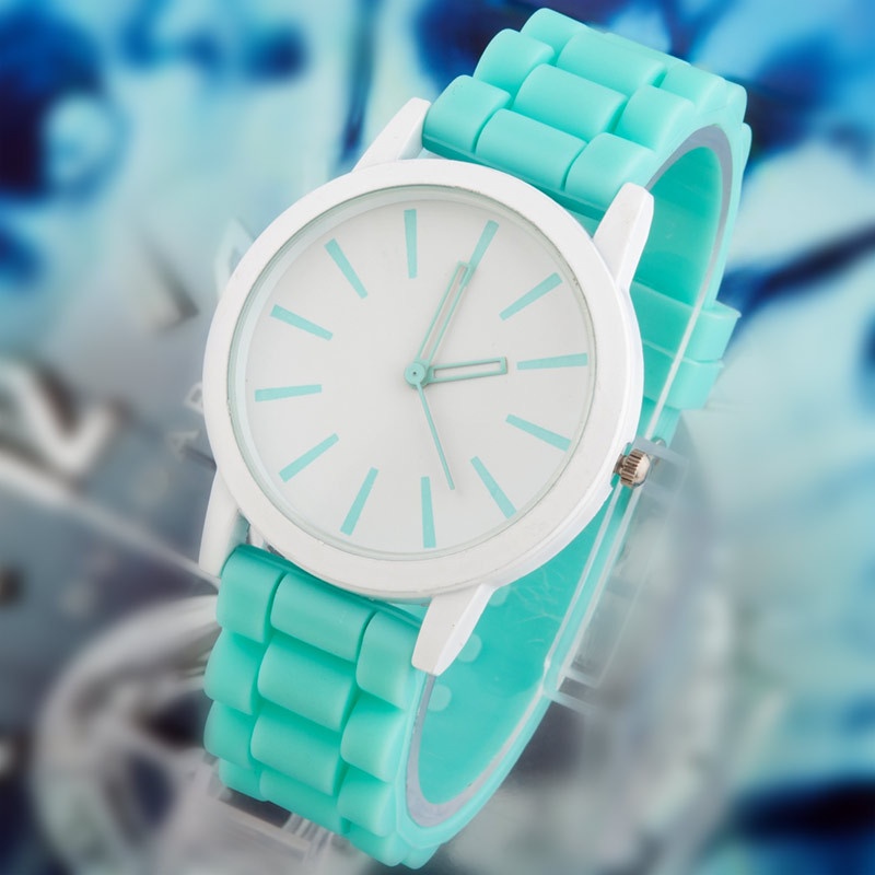 2014 new fashion Classic Geneva Silicone quartz Watch Jelly women Rhinestone dress watches free shipping