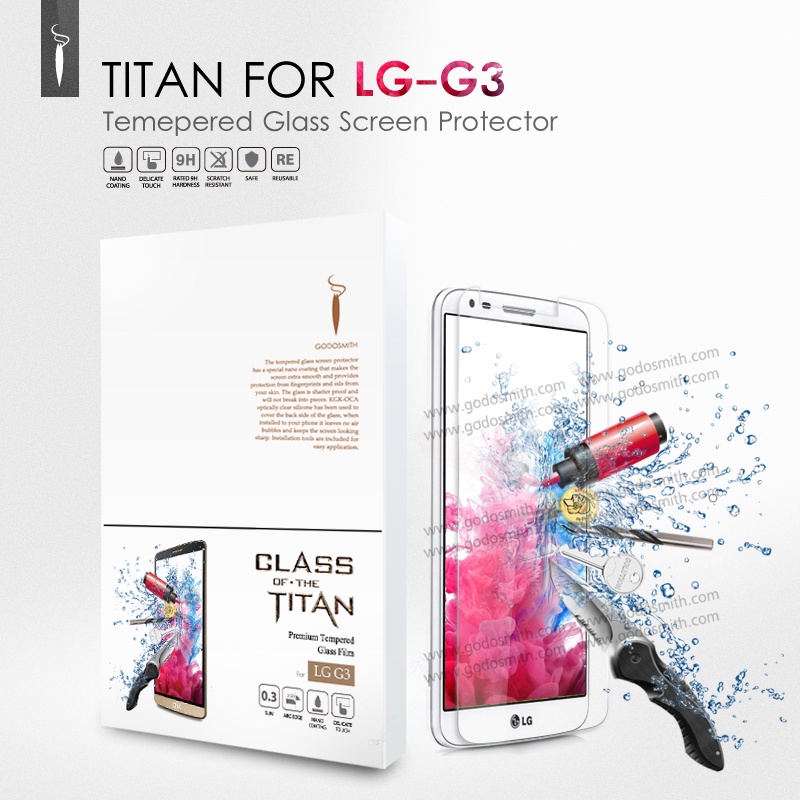 Premium Tempered Glass Screen Protector for LG G3 d855 Brand New glass film GODOSMITH TITAN Original