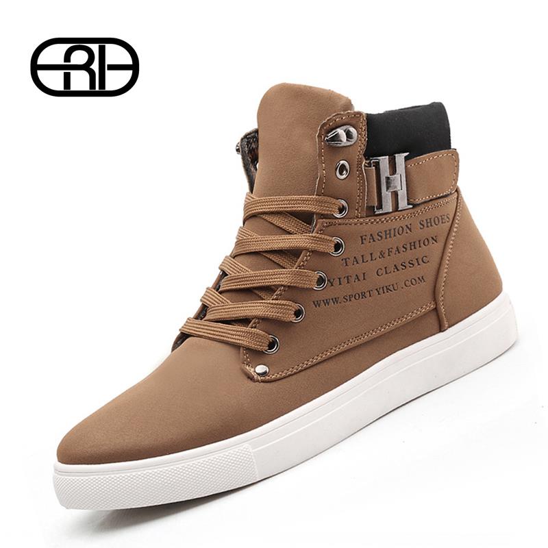 2014 New Zapatos de Hombre Mens Fashion Spring Autumn Leather Shoes Street  Men's Casual Fashion High Top Shoes Canvas Sneakers