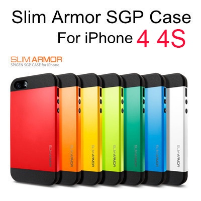 SLIM ARMOR SPIGEN SGP Hard Case For Apple iPhone 4 4S 4G Phone Bag Hard Back Cover Luxury TPU Plastic Cases For iPhone4 iPhone4S