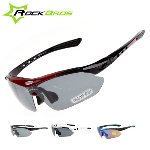 Hot! RockBros Polarized Cycling Sun Glasses Outdoor Sports Bicycle Glasses Bike Sunglasses TR90 Goggles Eyewear 5 Lens,4 Colors