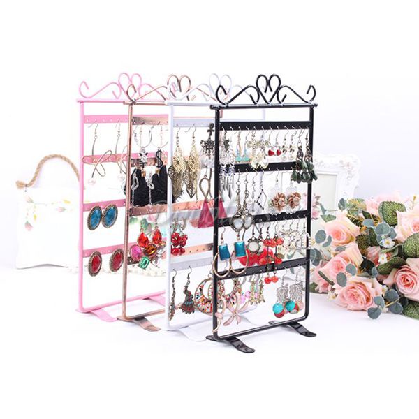 48 Hole Earrings Ear Studs Jewelry Display Rack Metal Stand Holder Organizer New