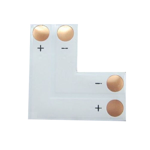2pin 10mm LED PCB Connector L Shaped For SMD 5050 Single Color Strip
