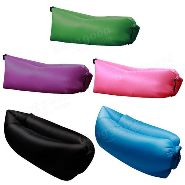 Fast Inflatable Sleeping Daybed Air Camping Sofa Portable Beach Nylon Lazy Chair