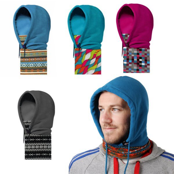 Versatile Polyester Fleece Beanies Skiing Hats Caps Face Mask Scarf