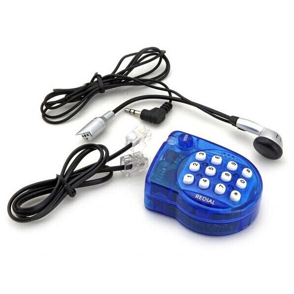 Blue Genius Super Mini Handsfree Home Telephone With Earphone