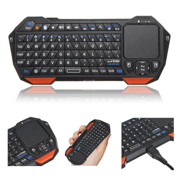 Mini Bluetooth Wireless Keyboard Touchpad Mouse For iPad PC