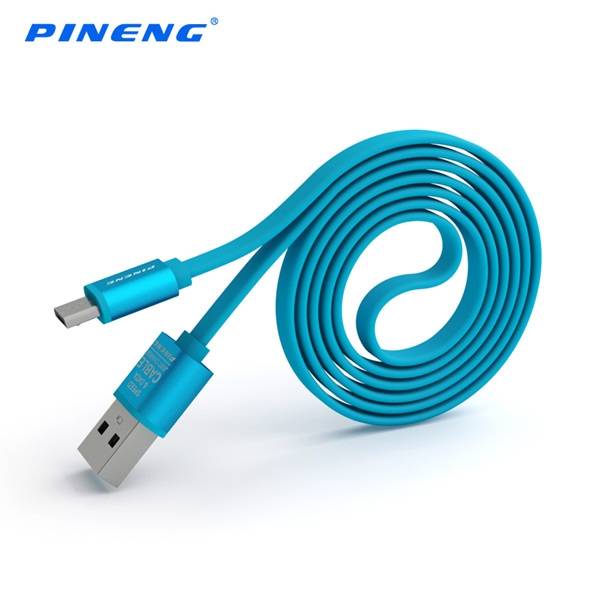 PINENG 1M Flat Noodle Style Micro USB Charging Data Cable for Cellphone