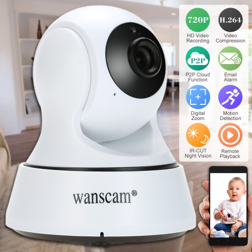 Only US$23.99, Wanscam HD 720P Megapixels Wireless WiFi Pan Tilt Network IP Cloud Indoor Camera - LovDock.com